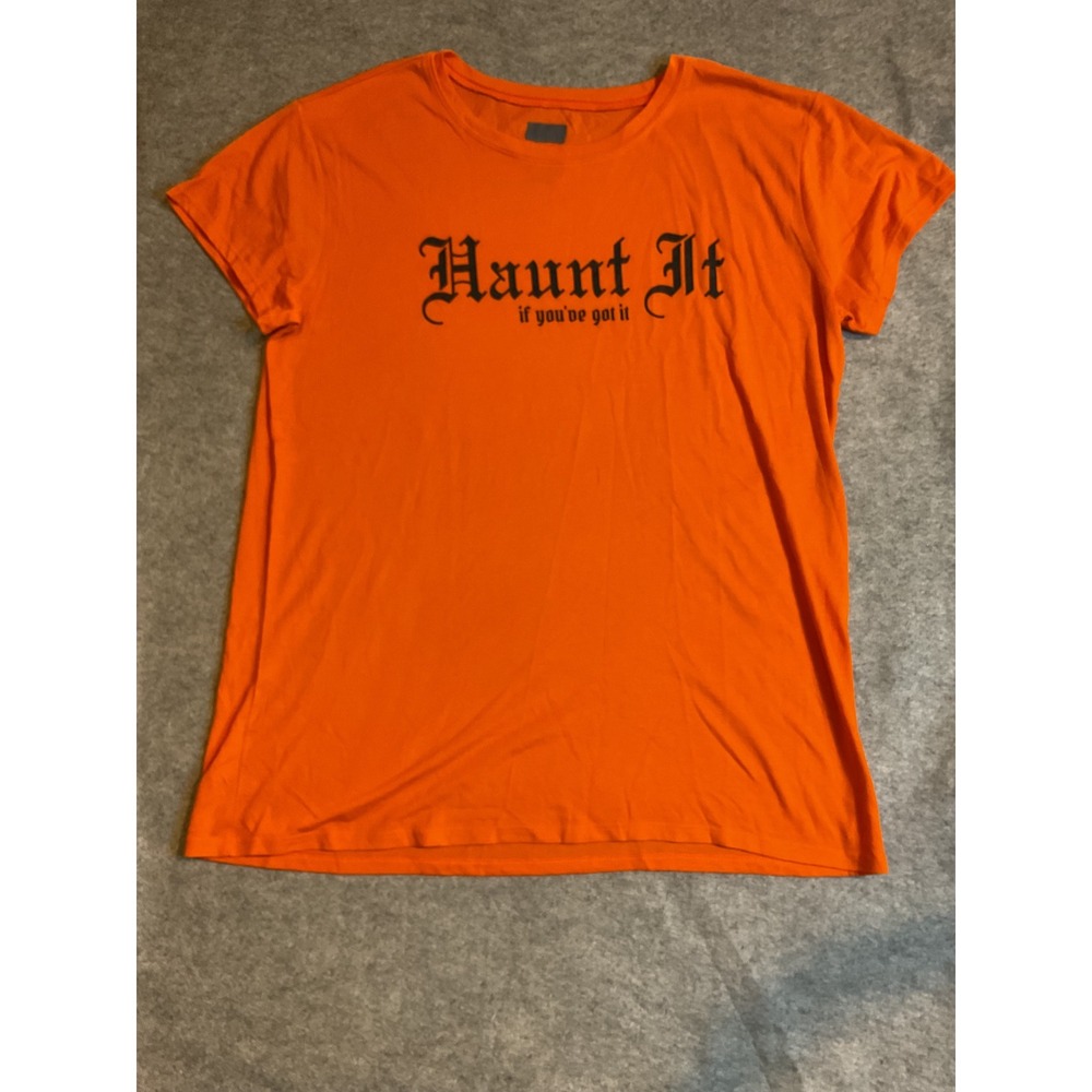 Haunt It If You've Got It Halloween Graphic Tee Orange Short Sleeve T-Shirt